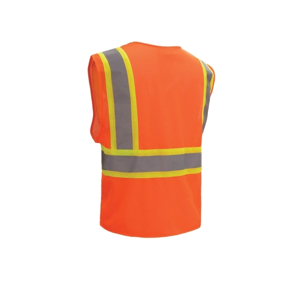Safety vest with zipper closure and silver reflective tape with contrasting... from ASI 58492 GSS Safety LLC / GSS Safety
