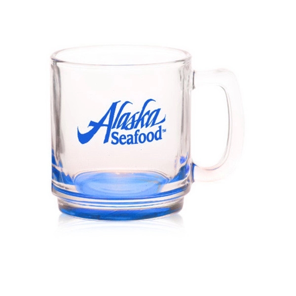 Clear 9 oz. glass coffee mug with smooth sides and oversized... from ASI 39552 BEL Promo