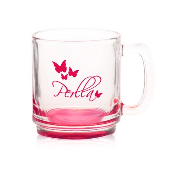 Clear 9 oz. glass coffee mug with smooth sides and oversized... from ASI 39552 BEL Promo