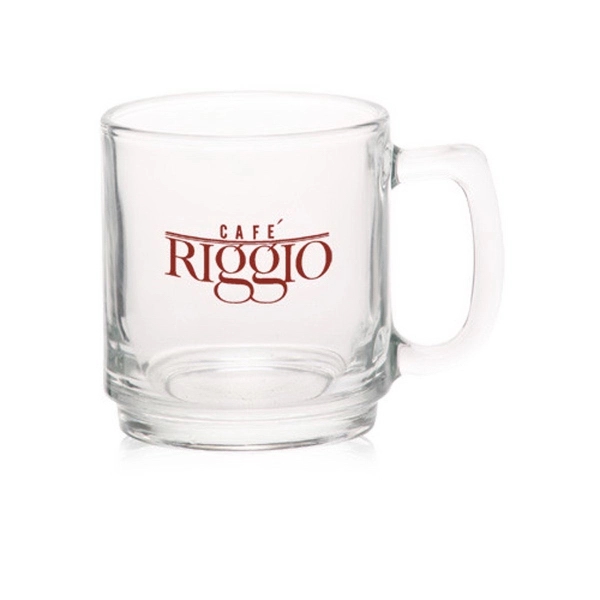 Clear 9 oz. glass coffee mug with smooth sides and oversized... from ASI 39552 BEL Promo