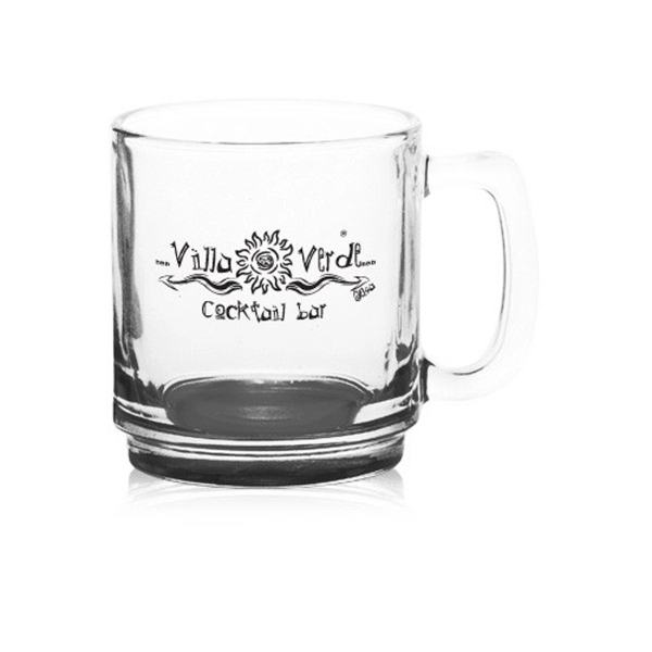 Clear 9 oz. glass coffee mug with smooth sides and oversized... from ASI 39552 BEL Promo