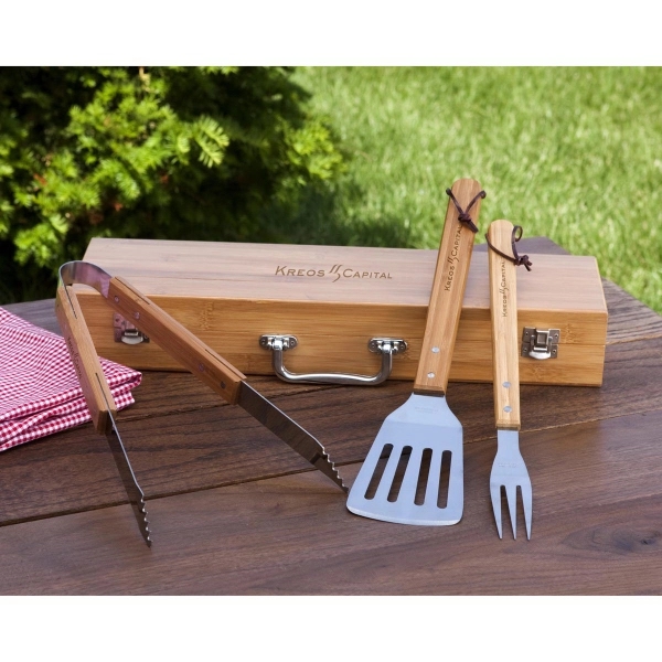 Eco-friendly bamboo BBQ gift set.... from ASI 99030 Zipline / Zipline®