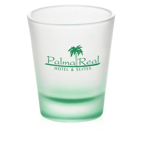 Printed frosted clear shot glass, 1.75 oz.... from ASI 39552 BEL Promo