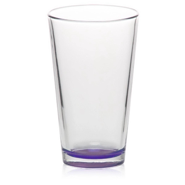 Clear 16 oz. pint glass with thick wall and colored bottom... from ASI 39552 BEL Promo