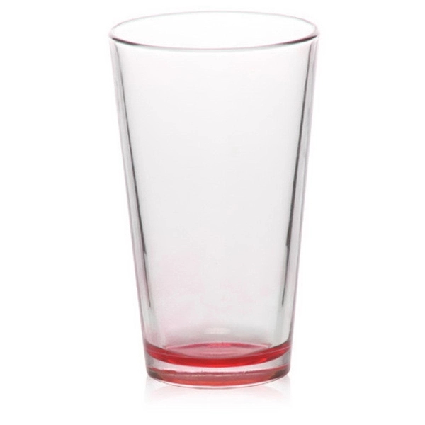 Clear 16 oz. pint glass with thick wall and colored bottom... from ASI 39552 BEL Promo