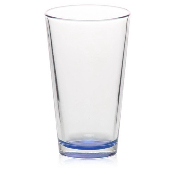 Clear 16 oz. pint glass with thick wall and colored bottom... from ASI 39552 BEL Promo