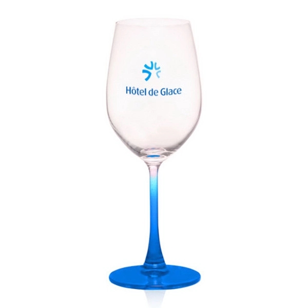 13.25 oz. 100% Lead free crystal wine glass; with colored stem.... from ASI 39552 BEL Promo