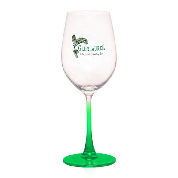 13.25 oz. 100% Lead free crystal wine glass; with colored stem.... from ASI 39552 BEL Promo