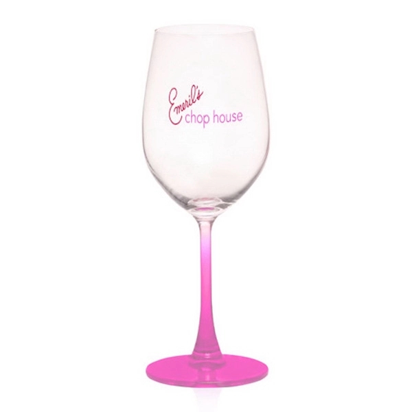 13.25 oz. 100% Lead free crystal wine glass; with colored stem.... from ASI 39552 BEL Promo