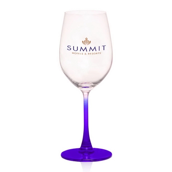 13.25 oz. 100% Lead free crystal wine glass; with colored stem.... from ASI 39552 BEL Promo
