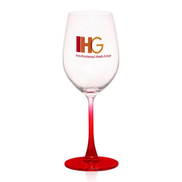 13.25 oz. 100% Lead free crystal wine glass; with colored stem.... from ASI 39552 BEL Promo