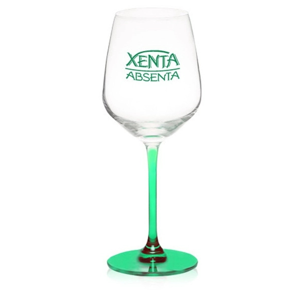 13 oz. 100% Lead free crystal wine glass; with custom colored... from ASI 39552 BEL Promo