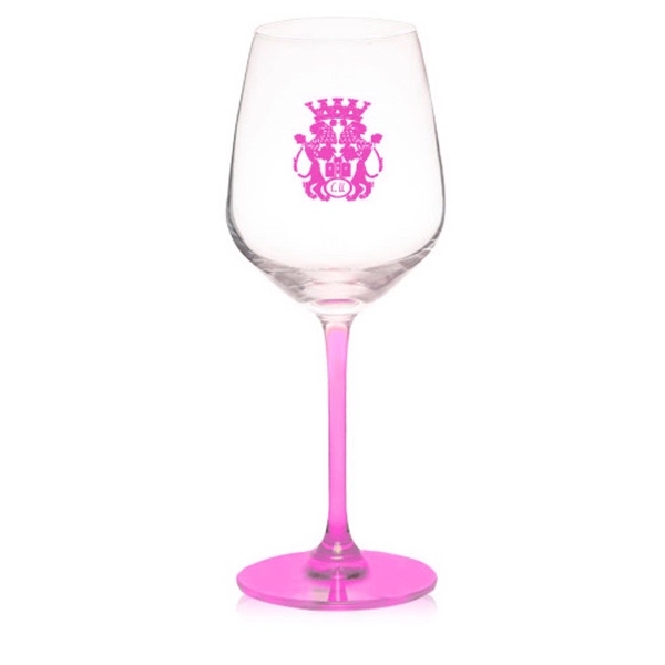 13 oz. 100% Lead free crystal wine glass; with custom colored... from ASI 39552 BEL Promo