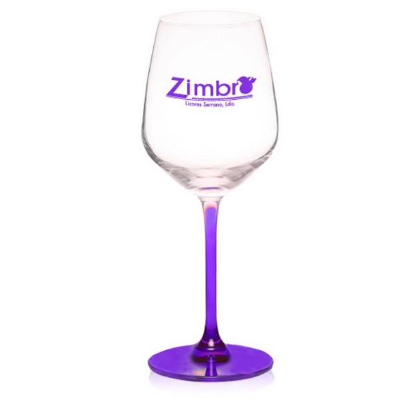 13 oz. 100% Lead free crystal wine glass; with custom colored... from ASI 39552 BEL Promo