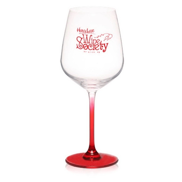 17.5 oz. 100% Lead free crystal wine glass; with custom colored... from ASI 39552 BEL Promo