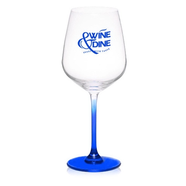 17.5 oz. 100% Lead free crystal wine glass; with custom colored... from ASI 39552 BEL Promo