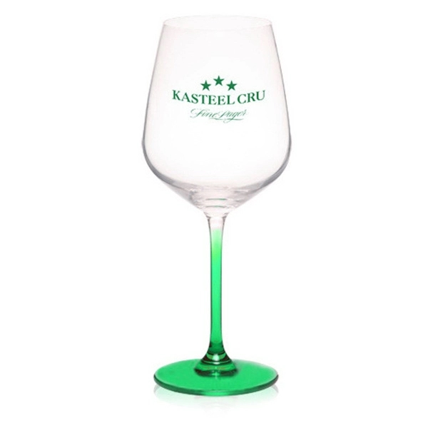 17.5 oz. 100% Lead free crystal wine glass; with custom colored... from ASI 39552 BEL Promo