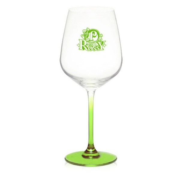 17.5 oz. 100% Lead free crystal wine glass; with custom colored... from ASI 39552 BEL Promo