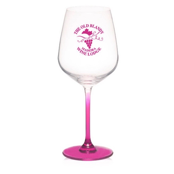 17.5 oz. 100% Lead free crystal wine glass; with custom colored... from ASI 39552 BEL Promo