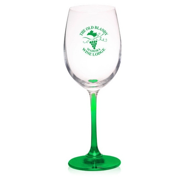 13.8 oz. 100% Lead free crystal wine glass; with custom colored... from ASI 39552 BEL Promo