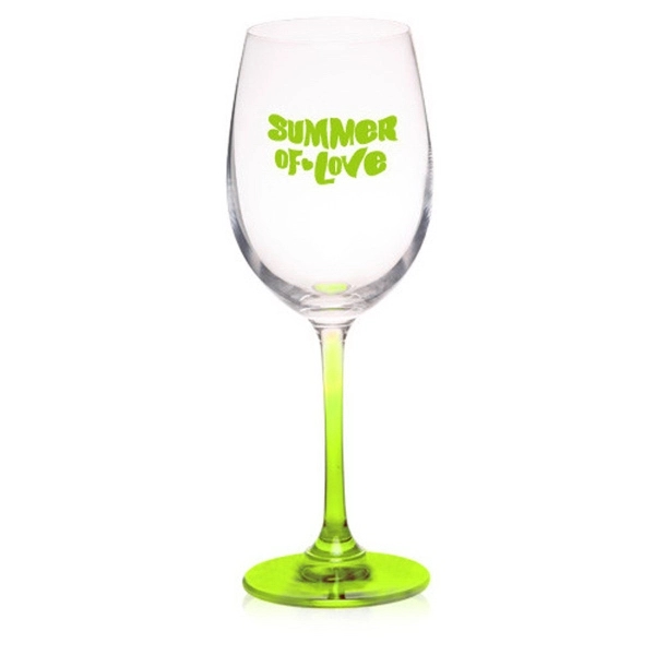 13.8 oz. 100% Lead free crystal wine glass; with custom colored... from ASI 39552 BEL Promo