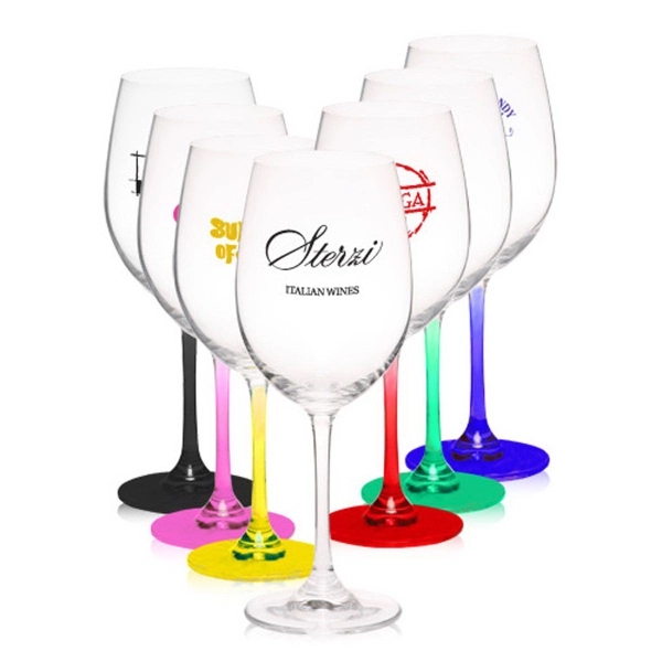 19 oz. 100% Lead free crystal wine glass; with custom colored... from ASI 39552 BEL Promo