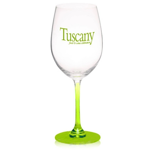 19 oz. 100% Lead free crystal wine glass; with custom colored... from ASI 39552 BEL Promo