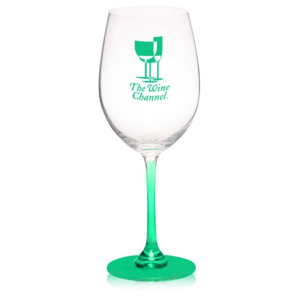 19 oz. 100% Lead free crystal wine glass; with custom colored... from ASI 39552 BEL Promo