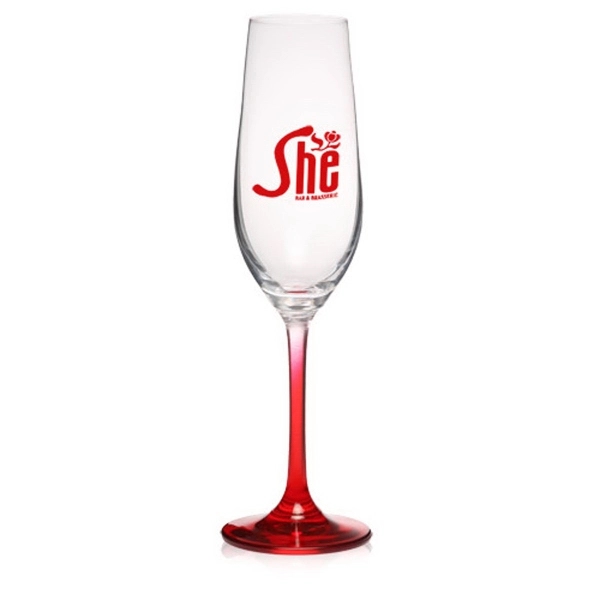 8.3 oz. 100% Lead free crystal wine glass; with colored stem... from ASI 39552 BEL Promo