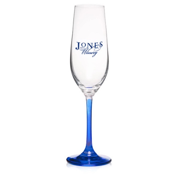 8.3 oz. 100% Lead free crystal wine glass; with colored stem... from ASI 39552 BEL Promo