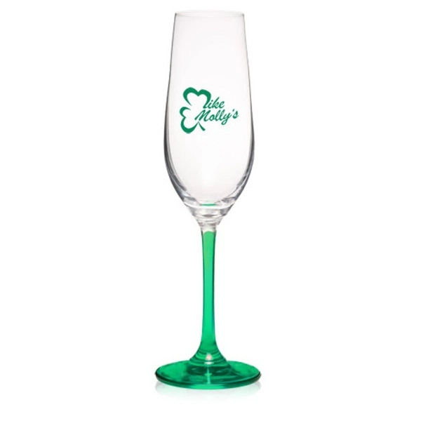 8.3 oz. 100% Lead free crystal wine glass; with colored stem... from ASI 39552 BEL Promo