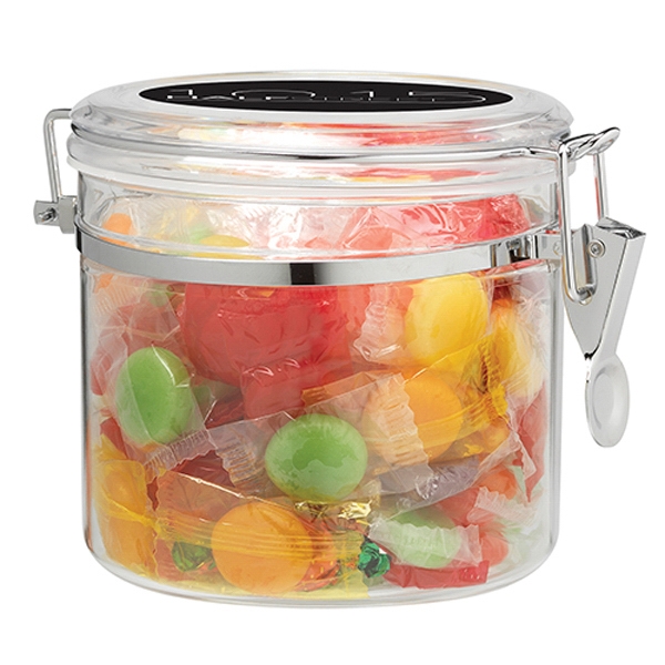 Acrylic Snack Container w/ Hard Candy Mix... from ASI 71685 Midnite Snax® / Midnite Snax 