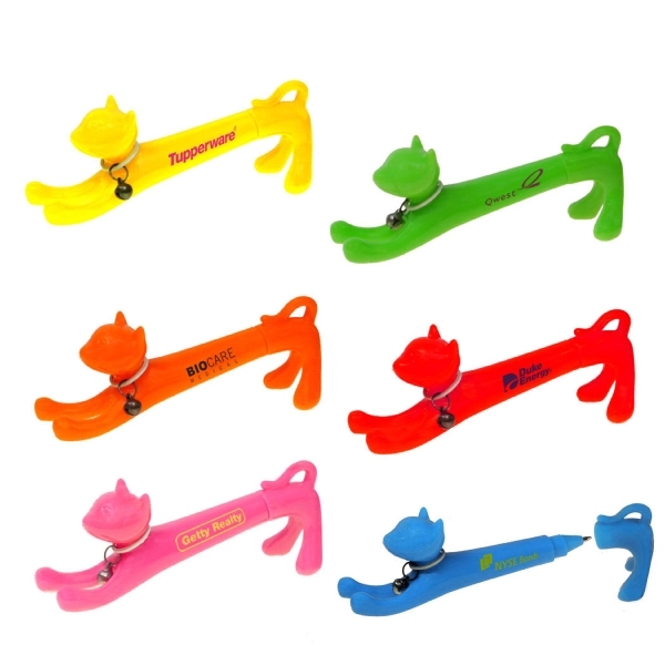 Stretching Cat Plastic Cap Off Ballpoint Pen... from ASI 31517 Admart Products / Admart Line