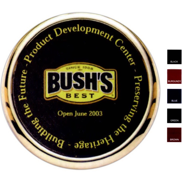 Leather coasters with a coin.... from ASI 67961 Lorente LLC / Lorente