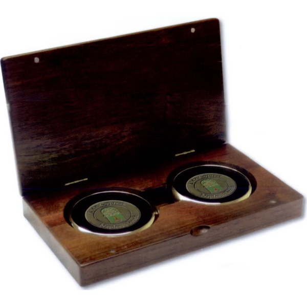 Walnut Case w/ Four Coasters... from ASI 67961 Lorente LLC / Lorente
