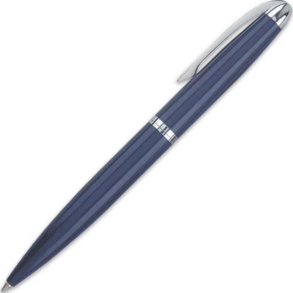 Twist-action brass ballpoint pen, lacquer or gunmetal  finish, spring-loaded clip,... from ASI 62820 International Merch Concepts