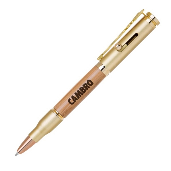 Brass bolt-action ballpoint pen with a bullet-shaped barrel, rifle style clip,... from ASI 68190 Lungsal / Lungsal