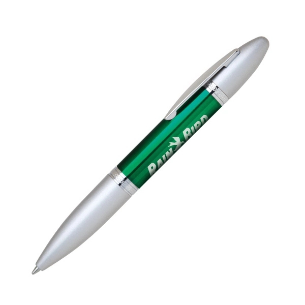 Stainless steel twist-action pen available in several translucent colors.... from ASI 68190 Lungsal / Lungsal