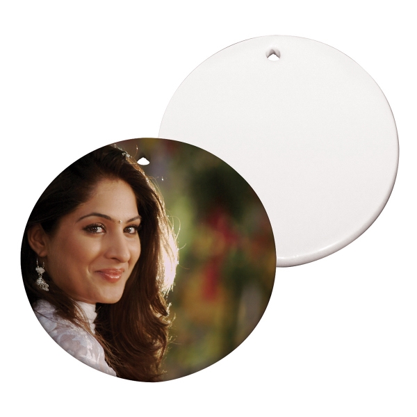 Sublimation ornament is our most popular holiday promotional item, 2" round.... from ASI 77988 Photo USA Corp / Photo USA