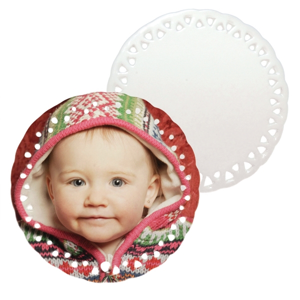 Sublimation ornament is our most popular holiday promotional item, 3" round.... from ASI 77988 Photo USA Corp / Photo USA