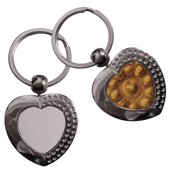 Chrome-plated heart shape with dimples key ring.... from ASI 77988 Photo USA Corp / Photo USA