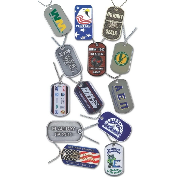 Dog tag with chain, 2 1/8" x 1 1/8" tag with... from ASI 74100 Norco Holdings, LLC / Norco