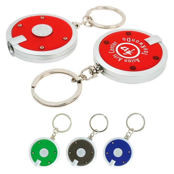 Round Key Holder with bright LED light and split ring attachment.... from ASI 79840 The Proinnovative Line / Proinnovative Line