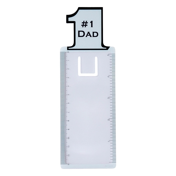 Number one shaped bookmark with 5 in./13 cm. ruler and magnifier... from ASI 62190 Illini