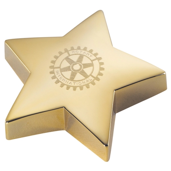 Gold Star Paperweight - 4" x 4" x 1"... from ASI 55540 Furniward Company