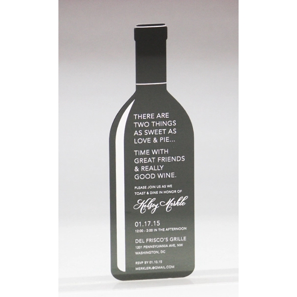 Color-printed, acrylic invitations measure 5" x 7" to fit standard-sized envelopes... from ASI 92531 Unique Custom Products / UCP