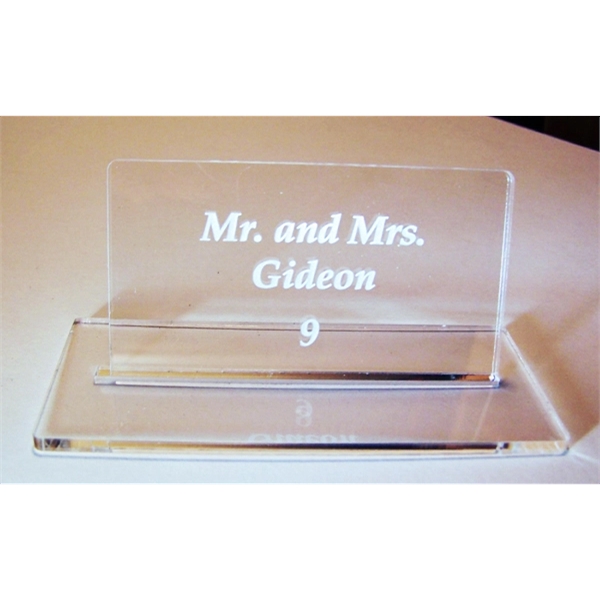 Laser-engraved, acrylic table signs measure 2" x 3 1/2" and come... from ASI 92531 Unique Custom Products / UCP