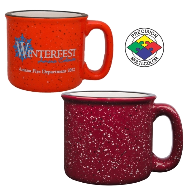 15oz two-tone speckled campfire mug with handle. Spot color.... from ASI 80093 Pyrographics / Pyrographics Line