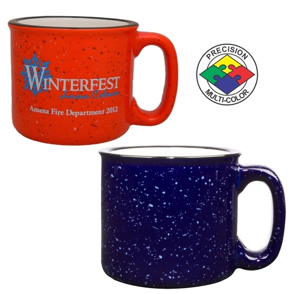 15oz two-tone speckled campfire mug with handle. Spot color.... from ASI 80093 Pyrographics / Pyrographics Line