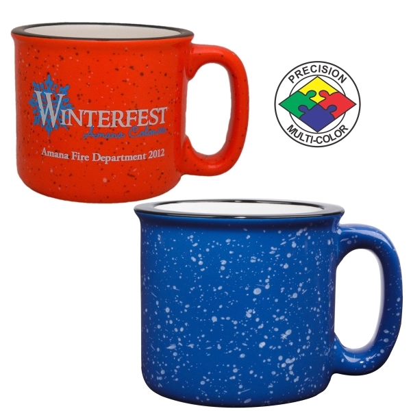 15oz two-tone speckled campfire mug with handle. Spot color.... from ASI 80093 Pyrographics / Pyrographics Line